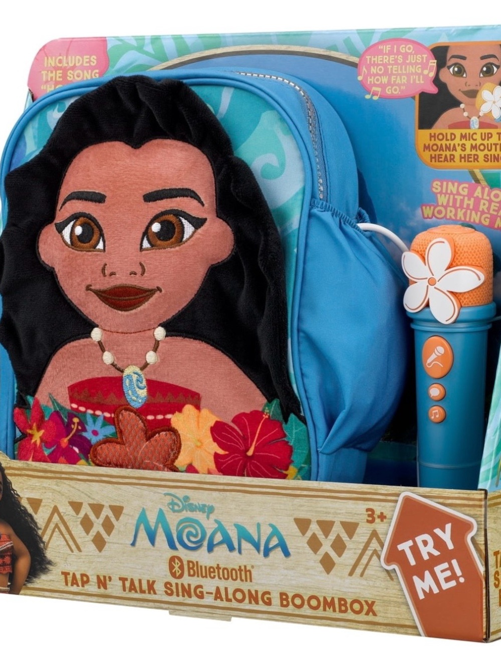 NEW Disney Moana Teal Blue Kids Sing-Along Boombox with Microphone